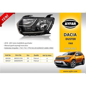Resim 404527 Far Sol Duster 2018-2021 H7+h1 Gündüz Farı+park Motorsuz 