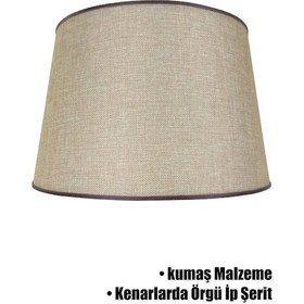 Resim Kumbeji Örgü İp Şeritli Lambader Şapkası Kumbeji 