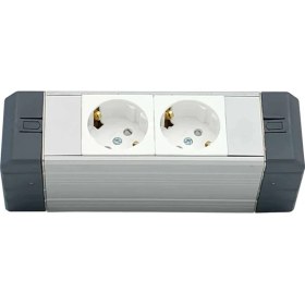 Resim Amp Yatay Donatılmış Alüminyum Brotik 2'li Blok Priz 