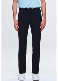 Resim D's Damat Ds Damat Slim Fit Lacivert Beli Lastikli Bağcıklı Fermuarlı Likralı Rahat Jogger Pantolon 2HC03ORTJGR01 Lacivert 