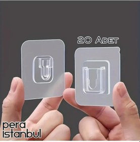 Resim 20 Adet Süper Güçlü Şeffaf Çerçeve Askısı Resim Mutfak Kancası Kendinden Yapışkanlı Şeffaf Yapışkan 