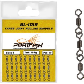 Resim Portfish Bl-1019 10 Adet Zincir Fırdöndü 3 Lü 5 No 
