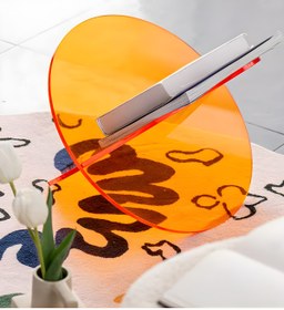 Resim Bola Concept Turuncu Dergilik, 5 mm Dayanıklı Pleksi, 40x40 cm, Modern Gazetelik Dekoratif Kitaplık 