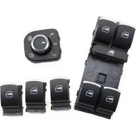 Resim Parçazamanı Volkswagen Passat cc 2009 - 2013 Kontrol Düğmeleri 5 Li Krom Set 