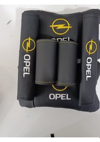 Resim Opel Uyumlu Oto Boyun Yastığı +emniyet Kemer Pedi+kapı Tutma Kolu Koruyucu Sarı 