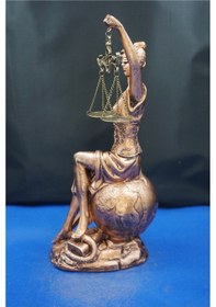 Resim Themis Adalet Tanrıçası Heykeli 34 Cm Dünya Üstünde Dekoratif Biblo, Ev & Ofis Aksesuarı Bakır 