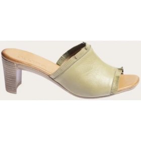 Resim Bueno Shoes Deri Haki Kadın Topuklu Terlik 