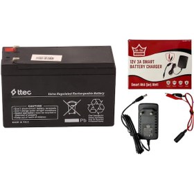 Resim Ttec 12v 7ah Akü Ve 3 Amper Hızlı Akü Şarj Aleti 