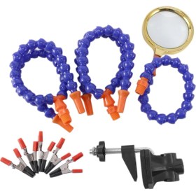 Resim Betty Becky Nanlıy-Tezgah Mengenesi Masa Kelepçesi Lehimleme Istasyonu 5 Adet Esnek Kollar Havya Tutucu Kaynak Onarım Üçüncü El Aleti (Yurt Dışından) 