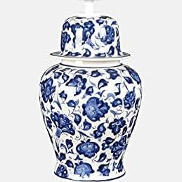 Resim qdec Bleu Blanc Şah Vazo Abajur Lotus Beyaz 