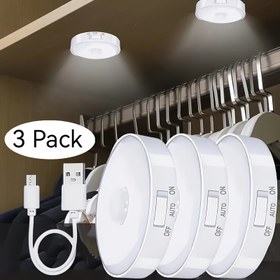 Resim 3 adet Modern LED Hareket Sensörlü Duvar Lambası, 8 LED, USB Şarj Edilebilir, Otomatik Açma/Kapama, Uzay Temalı, Plastik Kaplama, Dolaplar, Koridorlar, Merdivenler, Yatak Odaları, Alt Katlar ve Dolaplar için İdeal - Matkap Gerektirmez, Dolap Aydınlatması | Modern Duvar Lambası | Ayarlanabilir Parlaklık, LED Dolap Lambası 