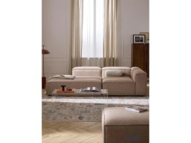 Resim Most Mollis Pro 2 Modül Sol Kanepe 09 Bej Keten Kumaş Yataş Sünger(Evinize Teslim) 