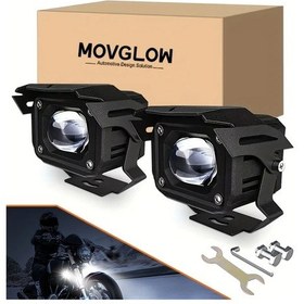 Resim Motion003 Movglow 2 Adet Alüminyum Led Motosiklet Işıkları 2 İnç Beyaz Podlar Atv Suv Tra 