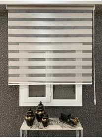 Resim İthal Bambu Zebra Stor Perde Etek Dilimsiz 111düz, Sütlü Kahve, 130 x 200 