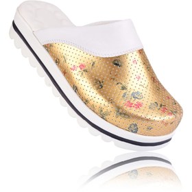 Resim FootFlex Kadın Altın Desenli Sabo Terlik 