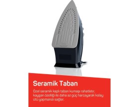 Resim Arzum FL663 Felix Liena Seramik Tabanlı Ütü, 2400W, 120 G/dk Şok Buhar, Otomatik Temizleme, Dik Buhar, Siyah 
