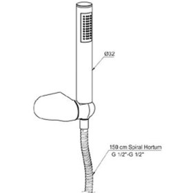 Resim Gpd Askılı Duş Takımı Tek Fonksiyonlu 32 Dst60 Krom 