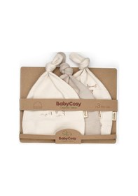 Resim Babycosy Organic Wear Bebek 3'lü Şapka %100 Organic Pamuk - Yenidoğan Serisi - Csy8192 Krem 