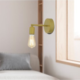 Resim Binay Gold Boyalı Duvar Lambası Yatak Odası-Yatak Başı-Banyo Aplik Altın 