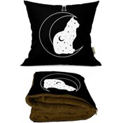 Resim Zodyak Kedi Desenli İç Dolgusu Battaniyeli Araç İçi Opsiyonel Ya 