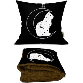 Resim Zodyak Kedi Desenli İç Dolgusu Battaniyeli Araç İçi Opsiyonel Ya 