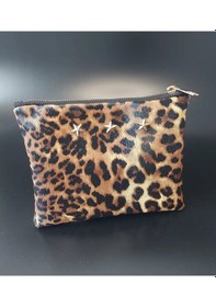 Resim Meryy Collection Clutch Çanta Yıldız Detaylı Leopar 