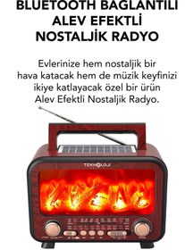 Resim Teknoloji Gelsin Şömine Görünümlü Ahşap Nostalji Bluetooth Usb Sd Mp3 Radyo Müzik Kutusu 