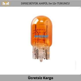 Resim T10 Dipsiz Ampül Turuncu 12V 5W 2 Adet 