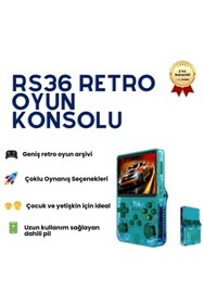 Resim hızlı store RS36 ORetro Video Handheld Game Console 3.5" IPS Screen Portable Retro Game Console, Handheld Video 