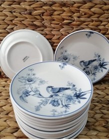 Resim Güral Porselen Kuş Model 19 Cm 12 Adet Pasta Tabak 