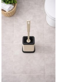 Resim Silikon Tuvalet Fırçası Pratik Silikon Wc Klozet Fırçası Bej S-220 Açık Ahşap 