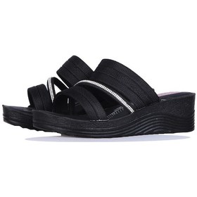 Resim Apella 426-7 Zilan Siyah Kadın 7cm Topuklu Terlik 001 