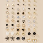 Resim 1 Set 30 Çift Moda, Benzersiz, Basit Ve Zarif Metal Çiçekler, Kelebekler, Geometrik Kalpler, Su Damlaları, Taklit İnciler, Yapay Elmaslar, Bayan Ve Küpe Setleri, Tatil Hediyeleri, Takı, Günlük Giyim, Çok Parçalı Setler 