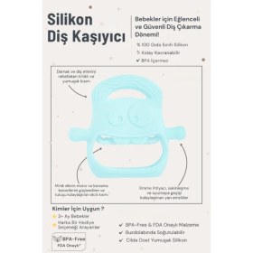 Resim Mavi Bebek Silikon Diş Kaşıyıcı 
