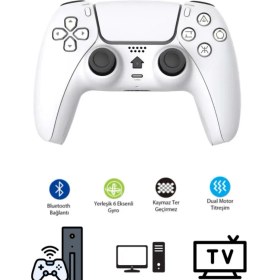 Resim Kablosuz Gyro Titreşimli Oyun Kolu Joystick Ps4 Kolu Ps Pc Tv Uyumlu 