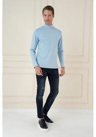 Resim Ts 894 Slim Fit Açık Mavi Spor T-shirt Mavi 