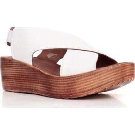 Resim Bueno Shoes Lastikli Deri Kadın Dolgutopuk Sandalet 9L3402 