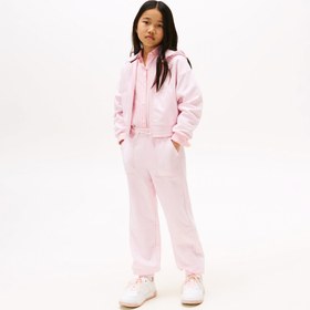 Resim Tommy Hilfiger Textured Logo Çocuk Pembe Eşofman Altı 