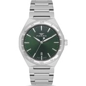 Resim Ferro Quartz Çelik Gri Yeşil Kadran 41 mm Erkek Kol Saati 