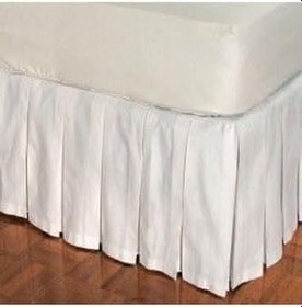 Resim Dilimli Yırtmaçlı Beyaz Baza Eteği Pamuk Beyaz Çift Kişilik 120 X 200 