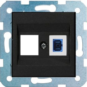 Resim Ovivo Siyah Sc Fiber Optik Priz Mekanizma-Çerçeve Yoktur!!! 