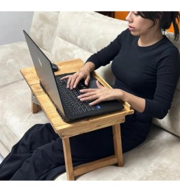 Resim Kutu Detaylı Katlanabilir Ayarlanabilir Portatif Tablet Laptop Sehpa Çalışma Kahvaltı Masası 