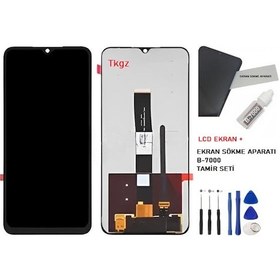 Resim Tkgz Xiaomi Redmi 9c Lcd Ekran Dokunmatik Service Pack + B-7000 + Tamir Seti 