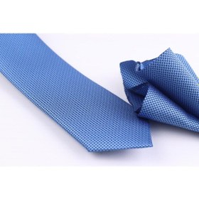 Resim Demfashion Özel Desenli Kravat Mendil Seti - Mavi (533048802) Mavi 