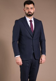 Resim Slim Fit Yelekli Takım Elbise - 50 