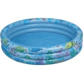 Resim Altis Deniz Desenli A201 3 Halkalı Şişme Havuz 150 x 30 CM Çok Renkli 