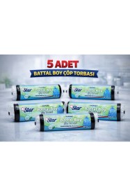 Resim Paxteks Star Plus Standart Battal Boy Atık Poşeti 75X90 cm 10LU Dayanıklı Büyük Boy Atık Torbası 5 Adet 