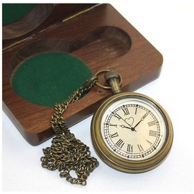 Resim Larimar Ahşap Kutulu Pirinç Köstekli Saat Model 5 - 9095933617020lmr 