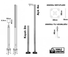 Resim OİS XTR 1001 4 Metre Teleskopik Kamera Direği (Alüminyum) 