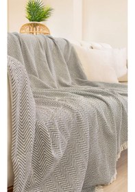 Resim Tabu Home Dokuma Cozy Comfort Koyu Gri Koltuk Örtüsü 